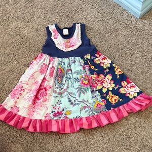 Giggle Moon Floral Patchwork Kids Dress 4T
